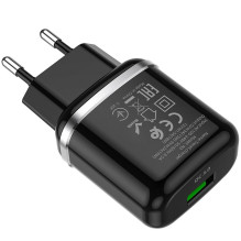 Phone charger Hoco USB A QC3.0 3A 18W N3 black