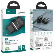 Phone charger Hoco USB A QC3.0 3A 18W N3 black