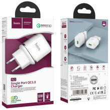 Telefono įkroviklis Hoco USB A QC3.0 3A 18W N3 baltas
