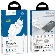 Phone charger Hoco USB A QC3.0 3A 18W + cable USB A to Micro USB N3 white