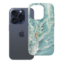 „iPhone 15 PRO Forcell F-Protect Mirage“ dėklas, suderinamas su „Magsafe Military Drop-Test“, žalias marmuras „iPhone 15 PRO Forcell F-Protect Mirage“ dėklas, suderinamas su „Magsafe Military Drop-Test“, žalias marmuras