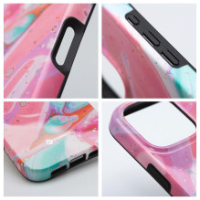 Case for iPhone 15 PRO Forcell F-Protect Mirage compatible with Magsafe Military Drop-Test pink marble