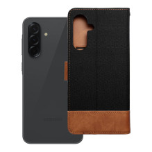 Atverčiamas dėklas, skirtas „Samsung A36 5G Jeans Book“, juodas