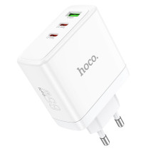 Telefono įkroviklis Hoco 2 x USB C + USB A GaN QC PD 65W N30 baltas