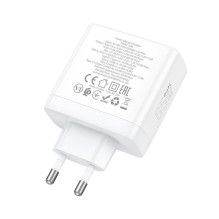 Telefono įkroviklis Hoco 2 x USB C + USB A GaN QC PD 65W N30 baltas