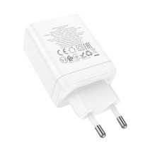 Telefono įkroviklis Hoco 2 x USB C + USB A QC3.0 PD 3A 35W N33 baltas