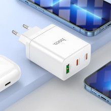 Phone charger Hoco 2 x USB C + USB A QC3.0 PD 3A 35W N33 white