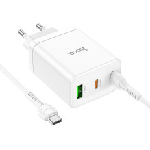 Phone charger Hoco 2 x USB C + USB A QC3.0 PD 3A 35W + cable USB C to USB C N33 white