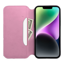Flip case for iPhone 16 PLUS Dual Pocket Book light pink