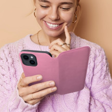 Flip case for iPhone 16 PLUS Dual Pocket Book light pink