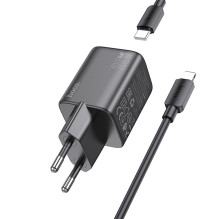 Phone charger Hoco USB C QC PD 20W + cable USB C to Lightning N40 black