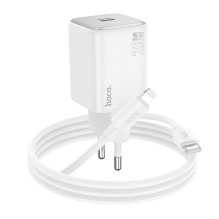 Phone charger Hoco USB C QC PD 20W + cable USB C to Lightning N40 white