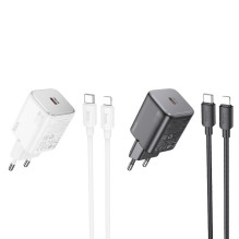 Phone charger Hoco USB C QC PD 20W + cable USB C to Lightning N40 white