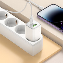 Phone charger Hoco USB A + USB C QC3.0 PD 3A 20W N41 white