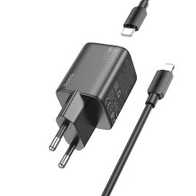 Phone charger USB A + USB C QC PD 3A 20W + cable USB C to Lightning N41 black