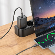 Telefono įkroviklis Hoco USB C QC PD 20W + laidas USB C į Lightning N60, juodas