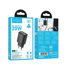 Telefono įkroviklis Hoco USB A + USB C QC3.0 PD 3A 20W N61 juodas