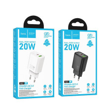 Telefono įkroviklis Hoco USB A + USB C QC3.0 PD 3A 20W N61 baltas