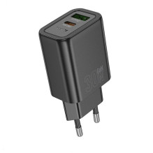 Phone charger Hoco USB A + USB C QC3.0 PD 3A 30W N63 black