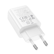 Phone charger Hoco USB A + USB C QC3.0 PD 3A 30W N63 white