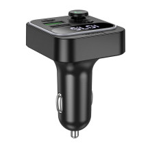 HOCO automobilio FM siųstuvas „Bluetooth“ 2 x USB A + C tipo PD QC3.0 20W E85 juodas