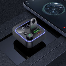 HOCO automobilio FM siųstuvas „Bluetooth“ 2 x USB A + C tipo PD QC3.0 20W E85 juodas