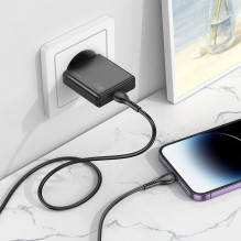 Telefono įkroviklis Hoco Slim USB C QC PD 20W + laidas USB C - Lightning N37 juodas