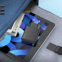 Telefono įkroviklis Hoco Slim USB C QC PD 20W + laidas USB C - Lightning N37 juodas