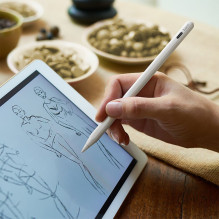 Talpinis rašiklis iPad Active Hoco su apsaugos nuo pametimo funkcija 130 mAh GM112 baltas