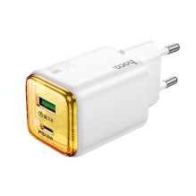 Phone charger Hoco USB A + USB C QC3.0 PD 3A 20W N52 white