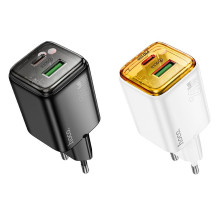 Telefono įkroviklis Hoco USB A + USB C QC3.0 PD 3A 20W N52 baltas