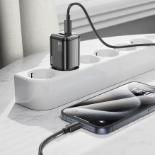 Telefono įkroviklis Hoco USB A + USB C QC3.0 PD 3A 20W + laidas USB C - Lightning N52 juodas