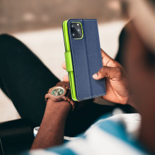 Flip case for Samsung A57 Fancy Book navy blue / lime Flip case for Samsung A57 Fancy Book navy blue / lime