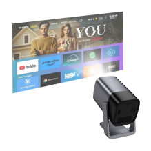 „Hoco Full HD“ projektorius su „Android“ ryšiu, „Bluetooth“ 1080P, metalinės pilkos spalvos