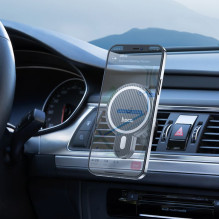 Belaidis automobilio telefono laikiklis, suderinamas su „Magsafe Hoco 15W“ oro išleidimo anga, CA85, juodas Belaidis automobilio telefono laikiklis, suderinamas su „Magsafe Hoco 15W“ oro išleidimo anga, CA85, juodas