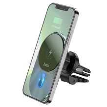Wireless car phone holder compatible with Magsafe Hoco 15W air vent CA91 gray