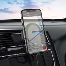 Belaidis automobilio telefono laikiklis Hoco 15 W oro išleidimo angai CA105 juodas
