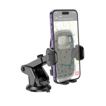 Automobilinis telefono laikiklis Hoco priekiniam stiklui / prietaisų skydeliui H15 juodas