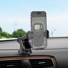 Automobilinis telefono laikiklis Hoco priekiniam stiklui / prietaisų skydeliui H15 juodas