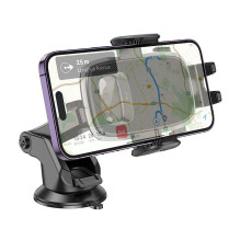 Automobilinis telefono laikiklis Hoco priekiniam stiklui / prietaisų skydeliui H15 juodas