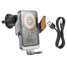 Wireless car phone holder Hoco 15 W air vent HW7 gray Wireless car phone holder Hoco 15 W air vent HW7 gray