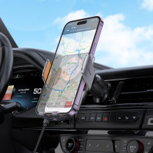 Wireless car phone holder Hoco 15 W air vent HW7 gray Wireless car phone holder Hoco 15 W air vent HW7 gray