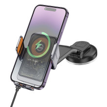 Wireless car phone holder Hoco 15 W windshield / dashboard HW8 black