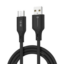 Cable USB A to Micro USB Forcell F-Energy QC3.0 2,4A 18W Silicone 1 m C341 black
