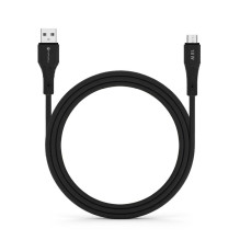 USB A į Micro USB laidas Forcell F-Energy QC3.0 2,4A 18W silikoninis 1 m C341 juodas
