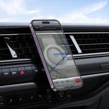 Magnetinis automobilio telefono laikiklis, suderinamas su „Magsafe Hoco H59“ oro ventiliacijos anga, juodas