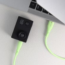 Cable USB A to Micro USB Forcell F-Energy QC3.0 2,4A 18W Silicone 1 m C341 green