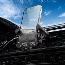 „Gravity“ automobilio telefono laikiklis Hoco oro išleidimo angai H66, juodas