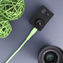 Cable USB A to Micro USB Forcell F-Energy QC3.0 2,4A 18W Silicone 1 m C341 green