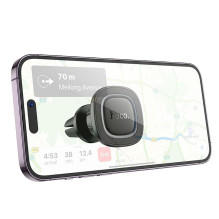 Magnetinis automobilio telefono laikiklis Hoco oro išleidimo angai H72 juodas ir pilkas